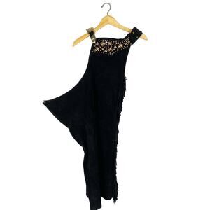 RARE Vintage Kathrine Baumann Stardust Fringe Suede Single Equestrian Chap M